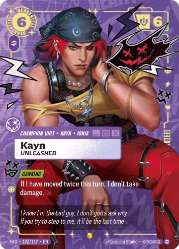Kayn, Unleashed (Overnumbered) (182/167), Radiance — Riftbound card price