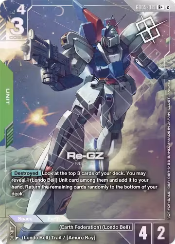 Re-GZ (Store Tournament Winner Pack 06) (GD05-019), Gundam Promotional Cards — Gundam card price