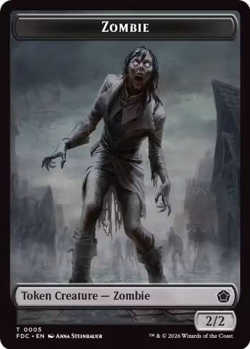 Zombie // Zombie Knight Double-Sided Token (5 // 6), Commander: Foundations — Magic card price