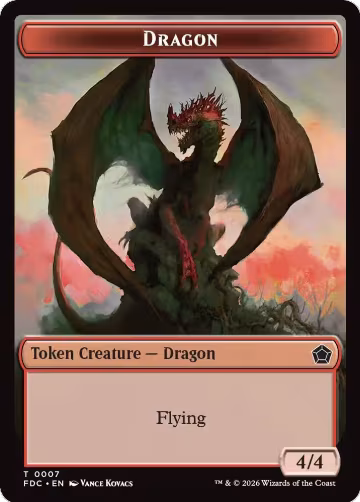 Dragon (0007) // Treasure Double-Sided Token (7 // 16), Commander: Foundations — Magic card price