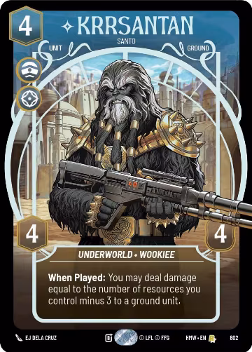 Krrsantan - Santo (Prestige) (802), Homeworlds — Star Wars card price