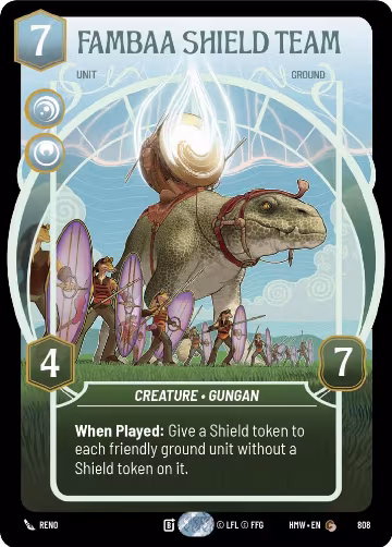 Fambaa Shield Team (Prestige) (808), Homeworlds — Star Wars card price