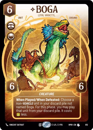 Boga - Loyal Varactyl (Prestige) (812), Homeworlds — Star Wars card price