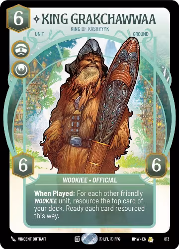 King Grakchawwaa - King of Kashyyyk (Prestige) (813), Homeworlds — Star Wars card price