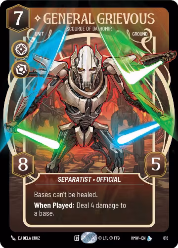 General Grievous - Scourge of Dathomir (Prestige) (816), Homeworlds — Star Wars card price