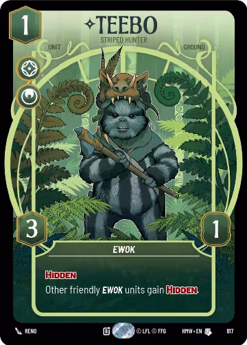 Teebo - Striped Hunter (Prestige) (817), Homeworlds — Star Wars card price