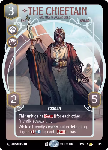 The Chieftain - Here Since the Oceans Dried (Prestige) (820), Homeworlds — Star Wars card price
