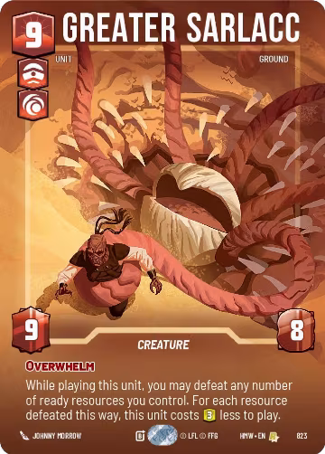 Greater Sarlacc (Prestige) (823), Homeworlds — Star Wars card price