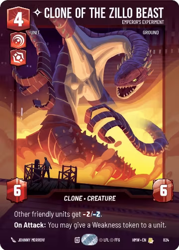 Clone of the Zillo Beast - Emperor's Experiment (Prestige) (824), Homeworlds — Star Wars card price