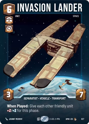 Invasion Lander (Prestige) (827), Homeworlds — Star Wars card price