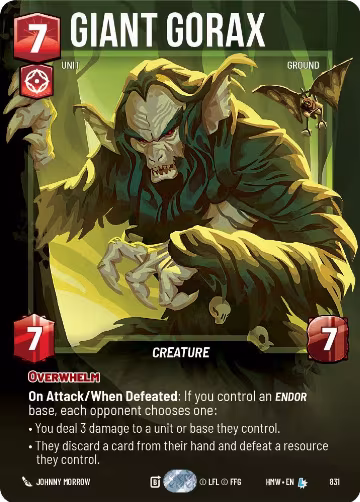 Giant Gorax (Prestige) (831), Homeworlds — Star Wars card price