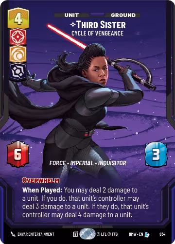 Third Sister - Cycle of Vengeance (Prestige) (834), Homeworlds — Star Wars card price