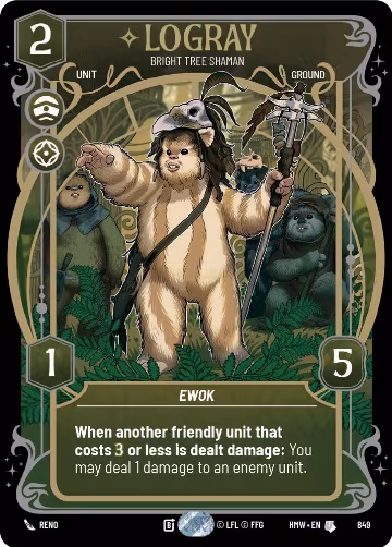 Logray - Bright Tree Shaman (Prestige Foil) (849), Homeworlds — Star Wars card price