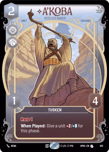A'Koba - Restless Raider (Prestige Foil) (851), Homeworlds — Star Wars card price