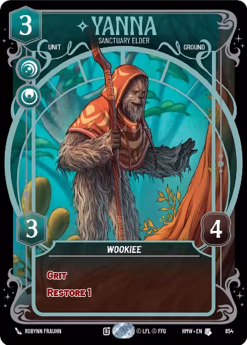 Yanna - Sanctuary Elder (Prestige Foil) (854), Homeworlds — Star Wars card price