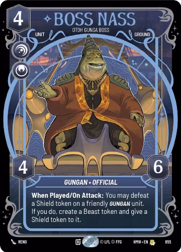 Boss Nass - Otoh Gunga Boss (Prestige Foil) (855), Homeworlds — Star Wars card price