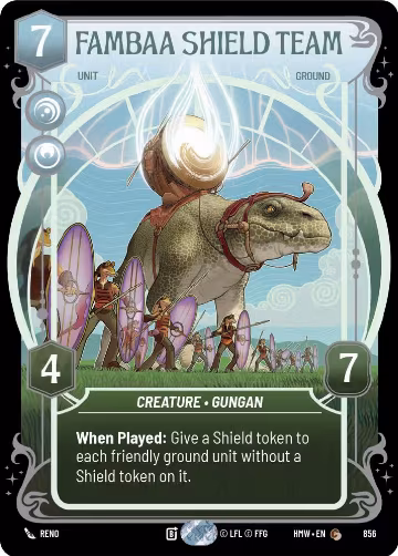 Fambaa Shield Team (Prestige Foil) (856), Homeworlds — Star Wars card price