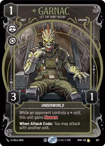 Garnac - Let the Hunt Begin! (Prestige Foil) (857), Homeworlds — Star Wars card price