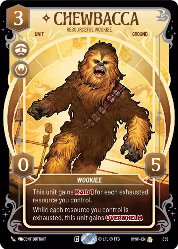 Chewbacca - Resourceful Wookiee (Prestige Foil) (859), Homeworlds — Star Wars card price
