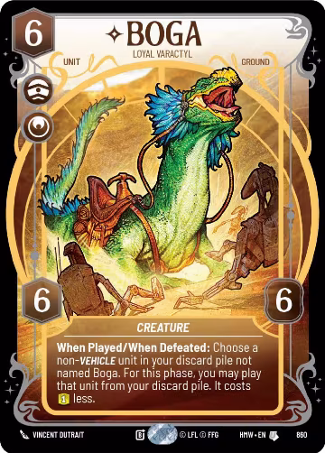 Boga - Loyal Varactyl (Prestige Foil) (860), Homeworlds — Star Wars card price