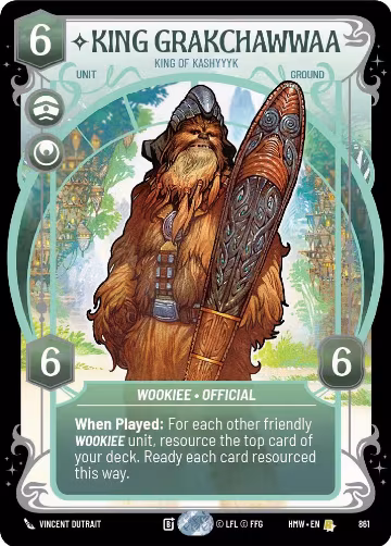 King Grakchawwaa - King of Kashyyyk (Prestige Foil) (861), Homeworlds — Star Wars card price