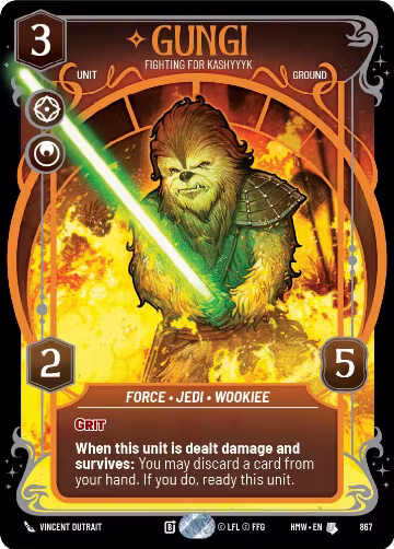 Gungi - Fighting for Kashyyyk (Prestige Foil) (867), Homeworlds — Star Wars card price