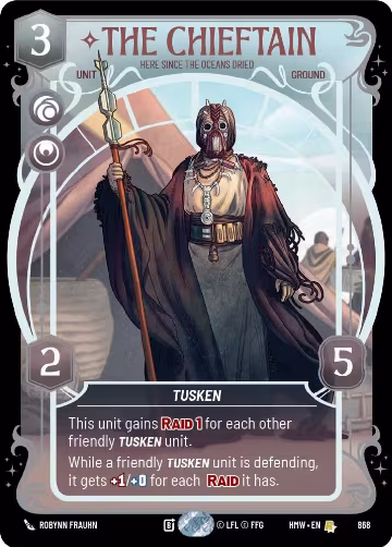 The Chieftain - Here Since the Oceans Dried (Prestige Foil) (868), Homeworlds — Star Wars card price