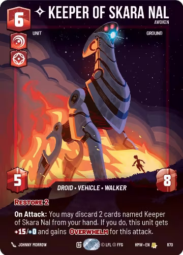 Keeper of Skara Nal - Awoken (Prestige Foil) (870), Homeworlds — Star Wars card price
