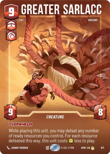 Greater Sarlacc (Prestige Foil) (871), Homeworlds — Star Wars card price