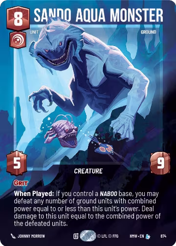 Sando Aqua Monster (Prestige Foil) (874), Homeworlds — Star Wars card price