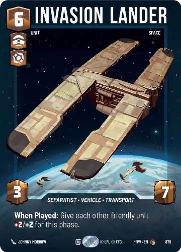 Invasion Lander (Prestige Foil) (875), Homeworlds — Star Wars card price
