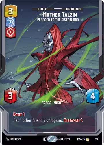 Mother Talzin - Pledged to the Sisterhood (Prestige Foil) (888), Homeworlds — Star Wars card price