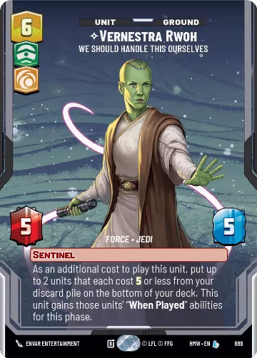 Vernestra Rwoh - We Should Handle This Ourselves (Prestige Foil) (889), Homeworlds — Star Wars card price