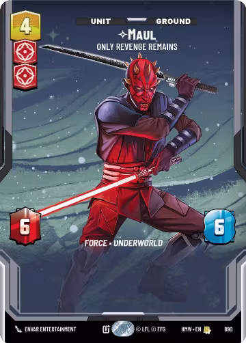 Maul - Only Revenge Remains (Prestige Foil) (890), Homeworlds — Star Wars card price