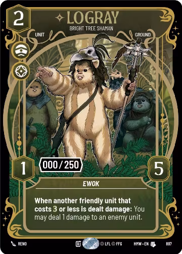 Logray - Bright Tree Shaman (Serialized) (897), Homeworlds — Star Wars card price