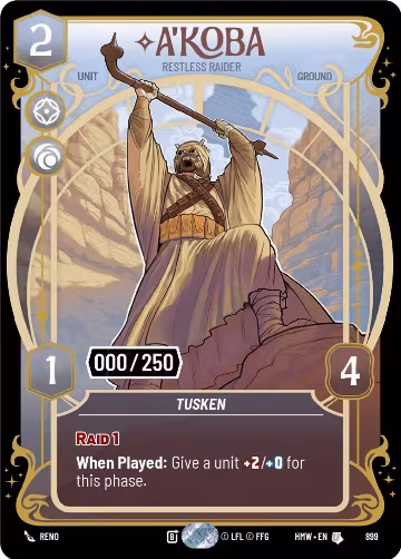 A'Koba - Restless Raider (Serialized) (899), Homeworlds — Star Wars card price