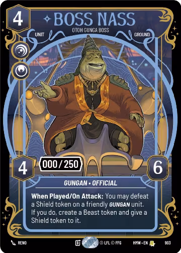Boss Nass - Otoh Gunga Boss (Serialized) (903), Homeworlds — Star Wars card price