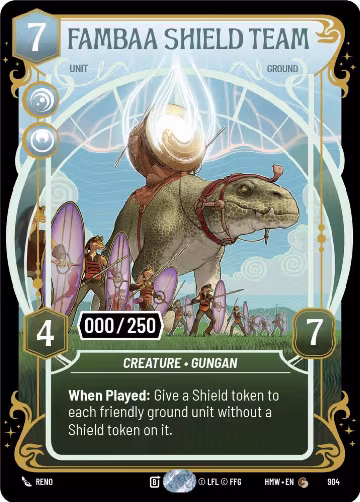 Fambaa Shield Team (Serialized) (904), Homeworlds — Star Wars card price