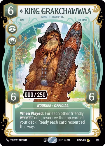 King Grakchawwaa - King of Kashyyyk (Serialized) (909), Homeworlds — Star Wars card price