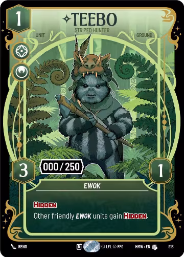 Teebo - Striped Hunter (Serialized) (913), Homeworlds — Star Wars card price