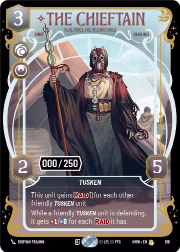 The Chieftain - Here Since the Oceans Dried (Serialized) (916), Homeworlds — Star Wars card price