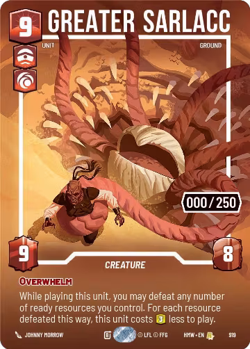Greater Sarlacc (Serialized) (919), Homeworlds — Star Wars card price