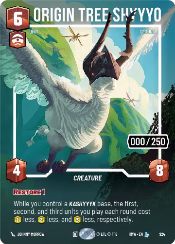 Origin Tree Shyyyo (Serialized) (924), Homeworlds — Star Wars card price