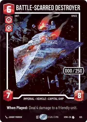 Battle-Scarred Destroyer (Serialized) (925), Homeworlds — Star Wars card price