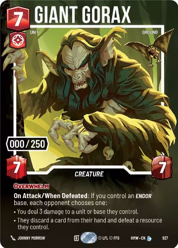 Giant Gorax (Serialized) (927), Homeworlds — Star Wars card price