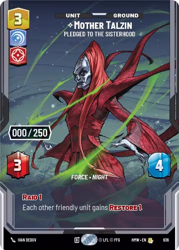 Mother Talzin - Pledged to the Sisterhood (Serialized) (936), Homeworlds — Star Wars card price
