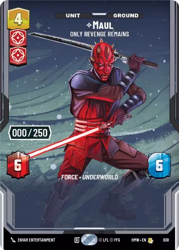 Maul - Only Revenge Remains (Serialized) (938), Homeworlds — Star Wars card price