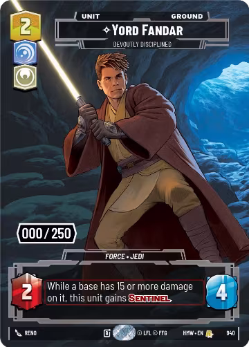 Yord Fandar - Devoutly Disciplined (Serialized) (940), Homeworlds — Star Wars card price