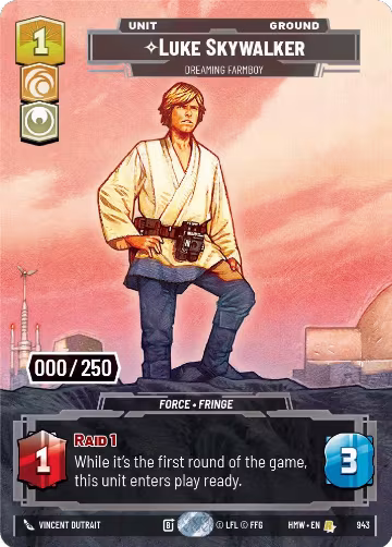 Luke Skywalker - Dreaming Farmboy (Serialized) (943), Homeworlds — Star Wars card price