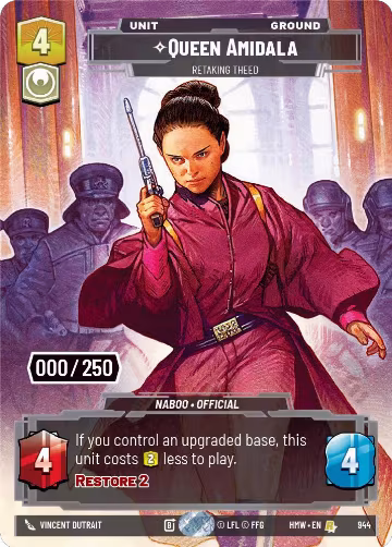 Queen Amidala - Retaking Theed (Serialized) (944), Homeworlds — Star Wars card price